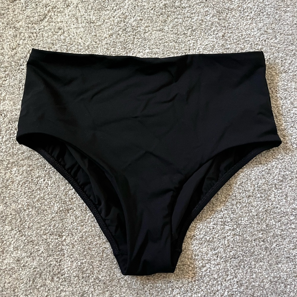 Women's Black High-Waisted Swim Bottom